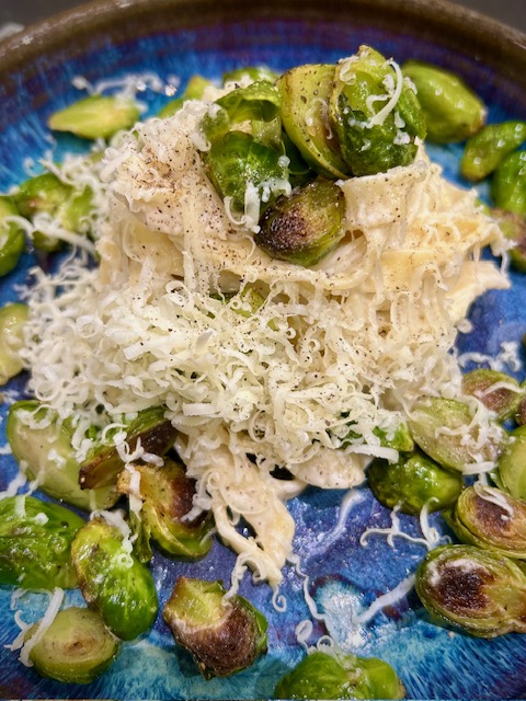 Seared Brussels Sprouts and Cashew Cream&nbsp;Pasta